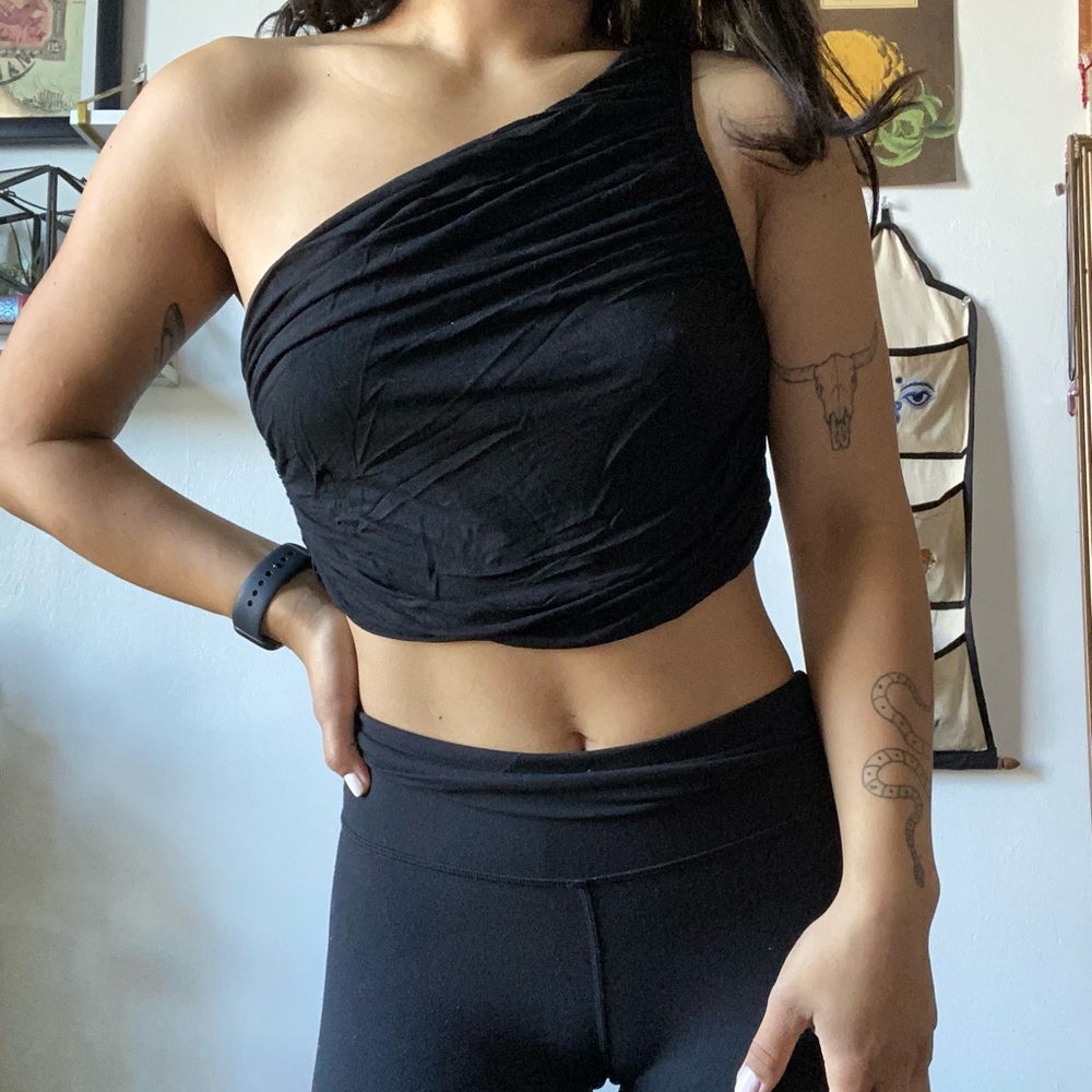 Free People One Shoulder Crop Top